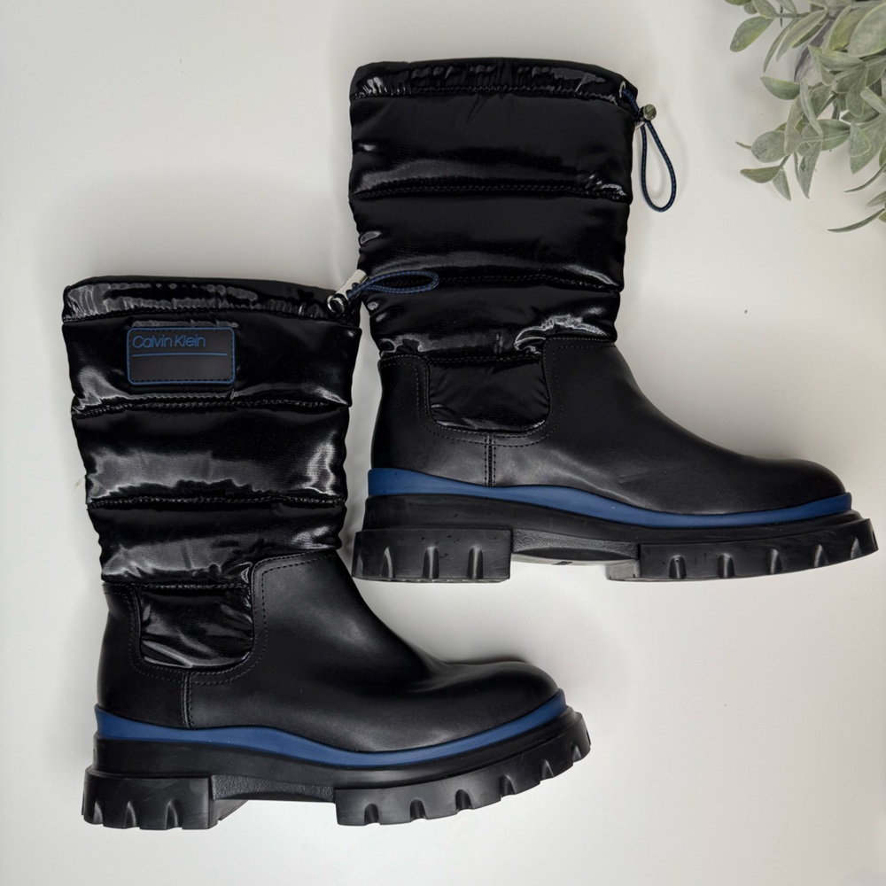 Calvin Klein Laeton Black Puffer Rain/Snow Boot Womens Size 8 Outdoor Minimalist - Picture 12 of 16